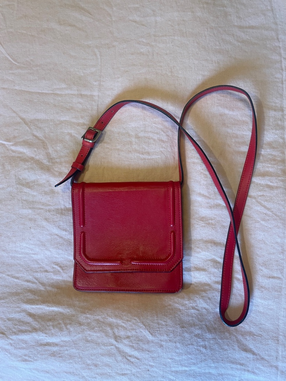 Dannijo Italian Red Leather Crossbody Shoulder Bag